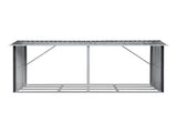 Giantz Firewood Storage Shed 334.5CM x 92CM Outdoor Log Rack Galvanised Steel Wood Holder SHED-LOG-330X92-BK