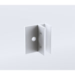 90x200cm Single Shower Glass Screen with White F-brackets & Round Pole V63-923531