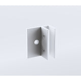 80cm Reeded Glass Shower Screen with White F-Brackets and Round Pole V63-917041