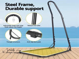 Gardeon Hammock Chair with Heavy Duty Steel Stand HM-CHAIR-PILLOW-GREY-A