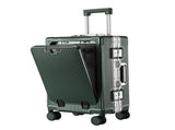 Carry on Suitcase Lightweight Travel Cabin Suitcase Suit Cases Zipperless Luggage 20 Inch with V1107-128-91631-GRN-20IN