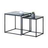 CARLA HOME Nesting Side Table Set of 2 - Black Steel Frame - Classic - Tables Living Room V178-36422