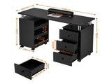 Artiss Manicure Table Nail Desk with Built-in Dust Collector Beauty Salon Station Drawers Shelves FUR-AD-MANICURE-2MOD-BK-AB