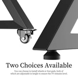 White Heavy Duty TV Floor Stand with 2-Tier Shelves for 65-100 Inch Large Screens V767-U-Z1188-WT