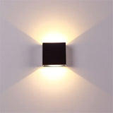 Modern LED Wall Light, 7W, Black Square, Warm Light Living Room Suitable for the Bedroom or Garden V1237-MS-626-136
