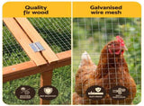i.Pet Chicken Coop Wooden Pet Run Rabbit Hutch Large Outdoor Cage with Play Area Brown PET-GT-RR-6