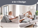 Giselle Bedding Back Pillow for Sitting in Bed, No-Collapse 25D High-Density Base, Ergonomic Lumbar RDP-SS-VEL-GY
