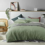 Accessorize 100% Linen Sage Quilt Cover Set Queen V442-HIN-QUILTCS-LINEN-SAGE-QS