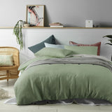 Accessorize 100% Linen Sage Quilt Cover Set King V442-HIN-QUILTCS-LINEN-SAGE-KI