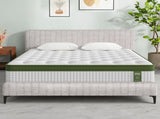 Artiss BedStory King Bed Frame with Mattress Set Platform Base Pocket Coil Linen Upholstered BFRAME-SET-AMMY-XF-34-K