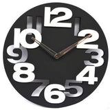 Modern Minimalist Black Wall Clock, Silent Non-Ticking, Hard Plastic, Contemporary Home Decor, 1 V1370-AZ4-11561