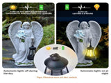 Solar Resin Standing Angel Garden Light - Outdoor Waterproof Angel Statue with Warm Solar Lantern, V888-ELOSUNG55518