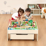 VEVOR Train Table 100 PCS Wooden Kids Activity Table with Rolling Storage Drawer V952-CGKHCZ312513ALK2I001V0