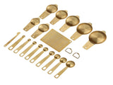 18PCS Measuring Cup Stainless Steel Gold Coffee Spoon Cup Set Baking Scale Measuring Scoop Cup Set V1294-YM0714-3118210277811