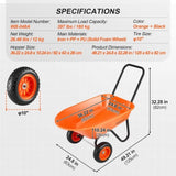 VEVOR Wheelbarrow Cart 2 Wheels Garden Dump Cart 397 lbs Yard Utility Cart V952-FDL2LHYTC2JLVT7G3V0