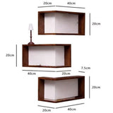 Floating Wall Corner Shelf Unit - 2 Tier 90 Degree Corner Shelves for Wall Mounted Storage - Space V1366-AZ2-W-12025