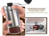 Manual Coffee Grinder 40 External Adjustable Settings Ceramic Burr, Portable Stainless Steel Hand V1366-AZ2-W-18259