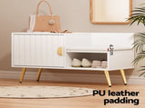 Artiss Shoe Cabinet Bench Set Adjustable Shelf Hallway Living Room White FUR-U-SHOE-BEN01-WH