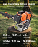 Gas Pole Saw, 43CC 2 Stroke Gas Powered Pole Saws 25.4 cm Cutting Bar, Cordless Tree Trimmer V952-ECCYJCS10INCBN4B0002V0
