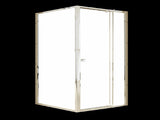 Adjustable Semi Frameless Shower Screen 98-106cm x 98-101cm With Gold Hardware For Modern Bathrooms V63-958211