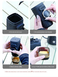 White Portable Hand Press Espresso Machine - Compatible with Espresso Capsules and Ground Coffee for V888-ELOSUNG34440
