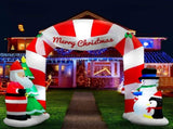 Jingle Jollys Christmas Inflatable Archwary Santa 3M Illuminated Decorations XMAS-INF-DOOR-SET-10FT
