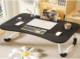 Black Laptop Stand Table Foldable Desk Computer Study Bed Adjustable Cup Slot Tray/linght and Fan V201-QHGMMOREONE038