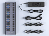 ACASIS HS-716MG USB 3.2 Gen2 10Gbps 12V/8A 16 Port USB-A On/Off Switch with AC Power Adapter for V28-ELEACAHS716MG