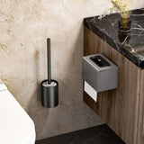 SOGA 2X 27cm Wall-Mounted Toilet Brush with Holder Bathroom Cleaning Scrub Black TAN1043X2