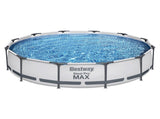 Bestway Swimming Pool 366x76cm Steel Frame Round Above Ground Pools w/ Filter Pump 6473L BW-POOL-366CM-56417