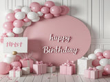 Round Backdrop Cover - 7.2x7.2ft Pink Circle Cover Round Photography Background for Birthday Party V1192-AZ-W-3403