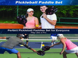 Paddle, Fiberglass Pickleball Set with 2 Pickleball Paddles, 4 Pickleball Balls, 1 Portable Carry V1369-AZ3-W-11824