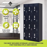 12-Door Locker for Office Gym Shed School Home Storage - 3-Digit Combination Lock V63-839111