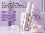 Coffee 2-in-1 Wireless Hair Styler with 4 Temperature Settings, Dual Anti-Scalding & Cap - 3D V888-ELOSUNG45371