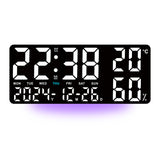 Black Background With White Light Sleek Large LED Digital Wall & Desk Clock - Remote Control, V888-ELOSUNG27419