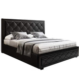 Artiss Bed Frame Double Size Gas Lift Black TIYO BFRAME-F-TIYO-GAS-D-BK-ABC