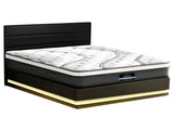 Artiss RGB LED Queen Bed Frame with 32cm Giselle Mattress Set BFRAME-E-LUMI-0907-Q