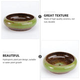 Green Ceramic Flower Pot, Modern Hydroponicer for Indoor and Outdoor Garden Decor, Stylish V1192-AZ-W-25461