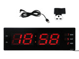 Electronic Digital Wall Clock Night Lights Temperature Calendar Clock for Home Office 100240VUK V1294-YM0901-3115210104412