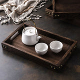 SOGA 2X Large Walnut Rectangle Wooden Tray Breakfast Dinner Serving Board Tea Set Holder Kitchen WODE563X2