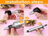 Cake Decorating Syringe Set, Stainless Steel Icing Dispenser with 6 Nozzles 3 Scrapers, Black V1188-MS-721-207