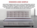Linen Fabric Queen Deluxe Bed Frame Beige V63-802187