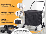 Emajin Shopping Trolley Cart Folding Aluminium Utility Cart Black ST-45KG-ALU-BK