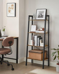 VASAGLE Ladder Shelf 4-Tier Industrial Storage Rack for Living Room Rustic Brown and Black V227-9101402100143