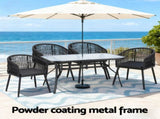 Gardeon 5PC Outdoor Dining Set Table and Chairs Garden Patio Furniture Bistro Set Black FF-DINING-WD-BK