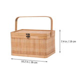Bamboo Woven Fruit Basket Woven Basket Khaki 1Pack for Packing V1370-AZ4-14546