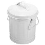 Stylish Iron Desktop Garbage Bin, White, Odor-Preventing and Versatile V1370-AZ4-08903