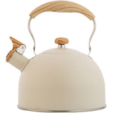 2.5 L Whistling Tea Kettles with Wood Grain adjustment Nylon Handle, Capsule Base Tea Kettle, White V1192-AZ-W-11025