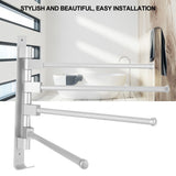 Home Hotel Bathroom Space Aluminum Moveable Multiple Rod Towel Rack Holder Storage Organizer4 Rods V1294-YM0901-3112200041812