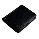 NNEOBA Genuine Leather Retro Business Wallet - Short Card Holder & Coin Purse V728-1005006778432735-BLACK-3-PAGES